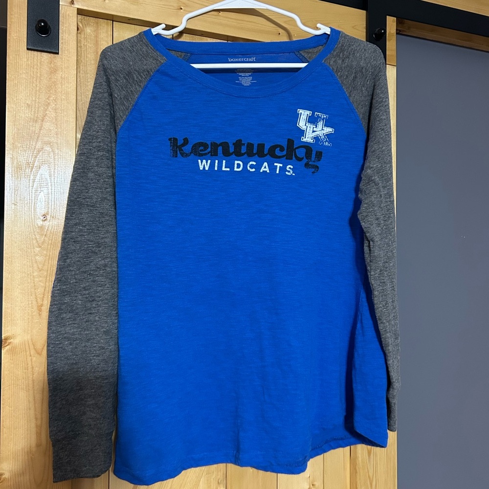 Kentucky Wildcats Blue and Gray Boxercraft Long Sleeve Tee
